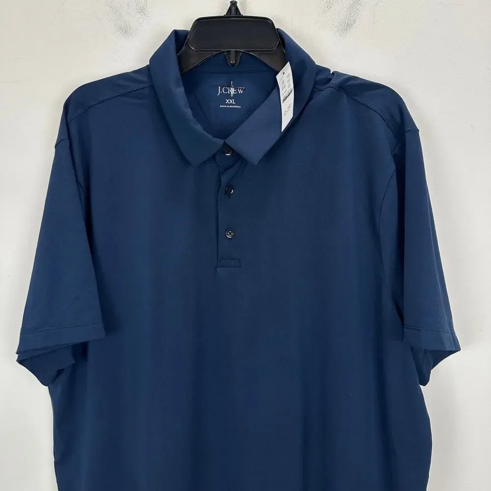 J.Crew Performance Pique Polo Shirt Mens Evening Sky Classic Fit Navy XXL NWT